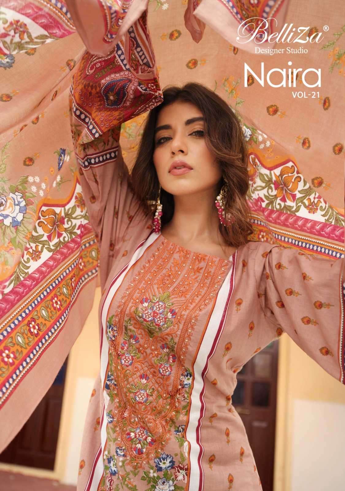 belliza naira vol 21 series 846001-846008 Pure Cotton Digital Prints suit