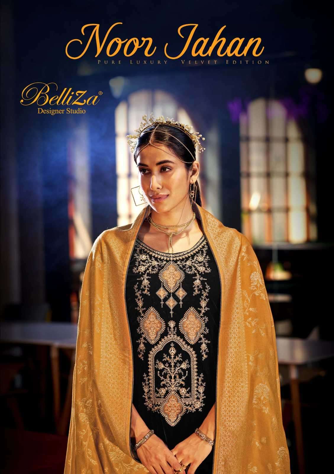 belliza noor jahan series 836001-836006 pure velvet suit 