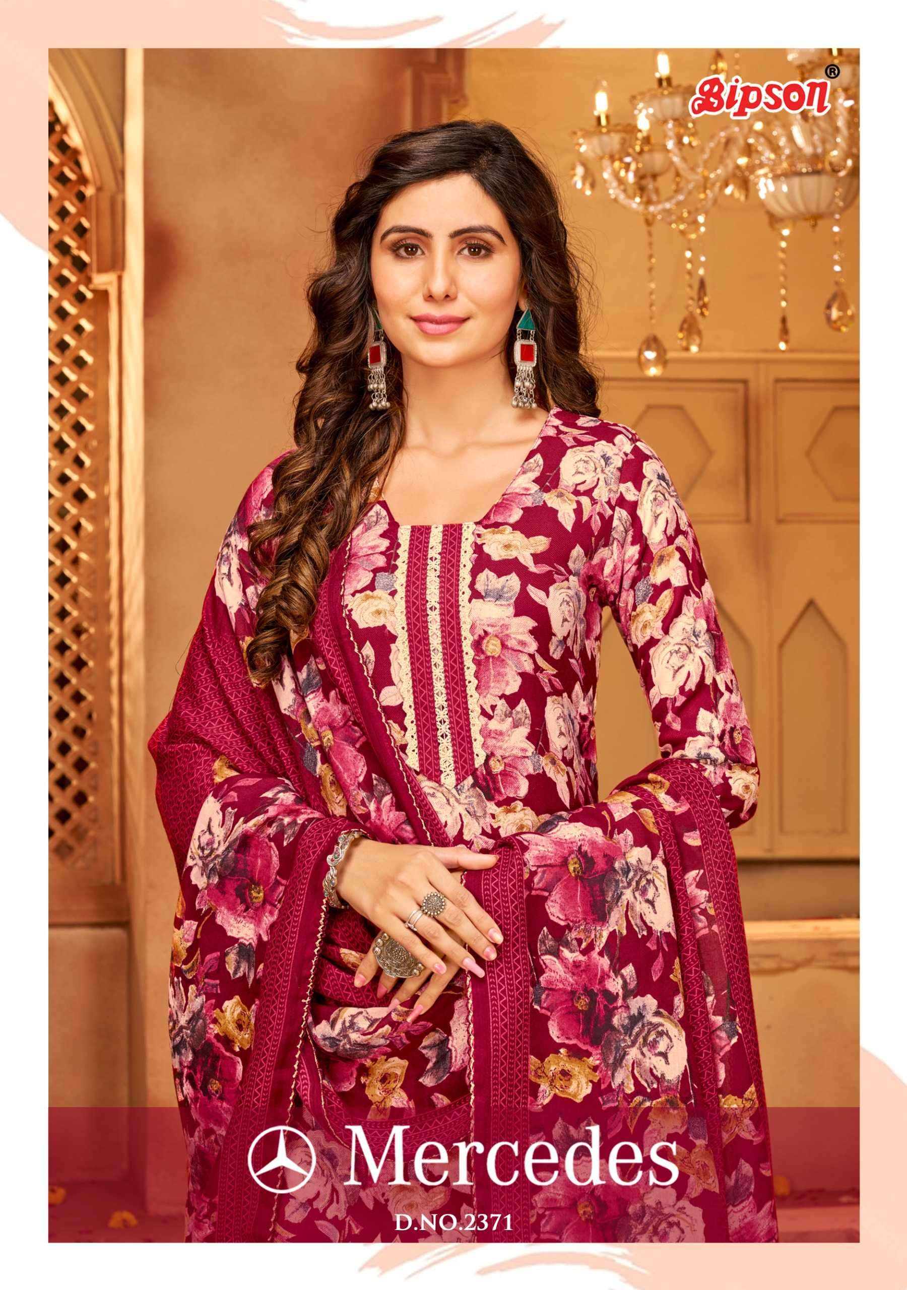 bipson mercedes 2370-2371 Pure Woollen Pashmina suit