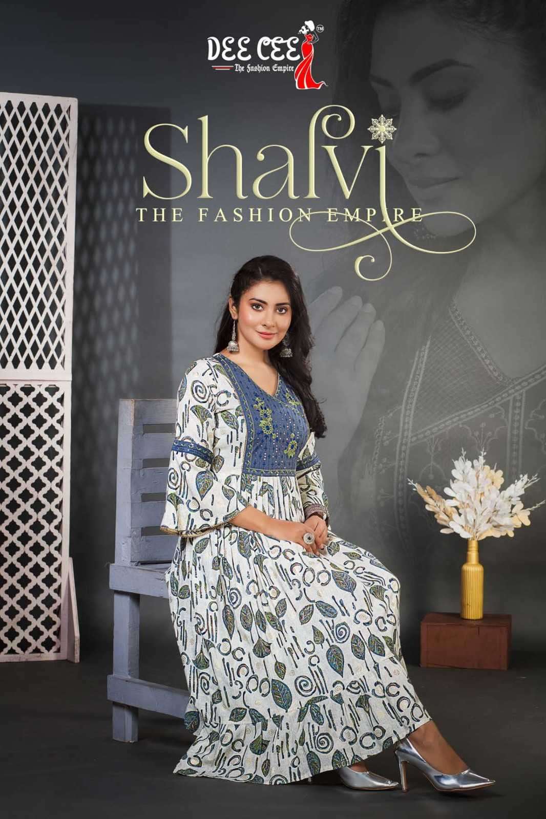 dee cee shalvi series 101-106 heavy rayon print kurti 