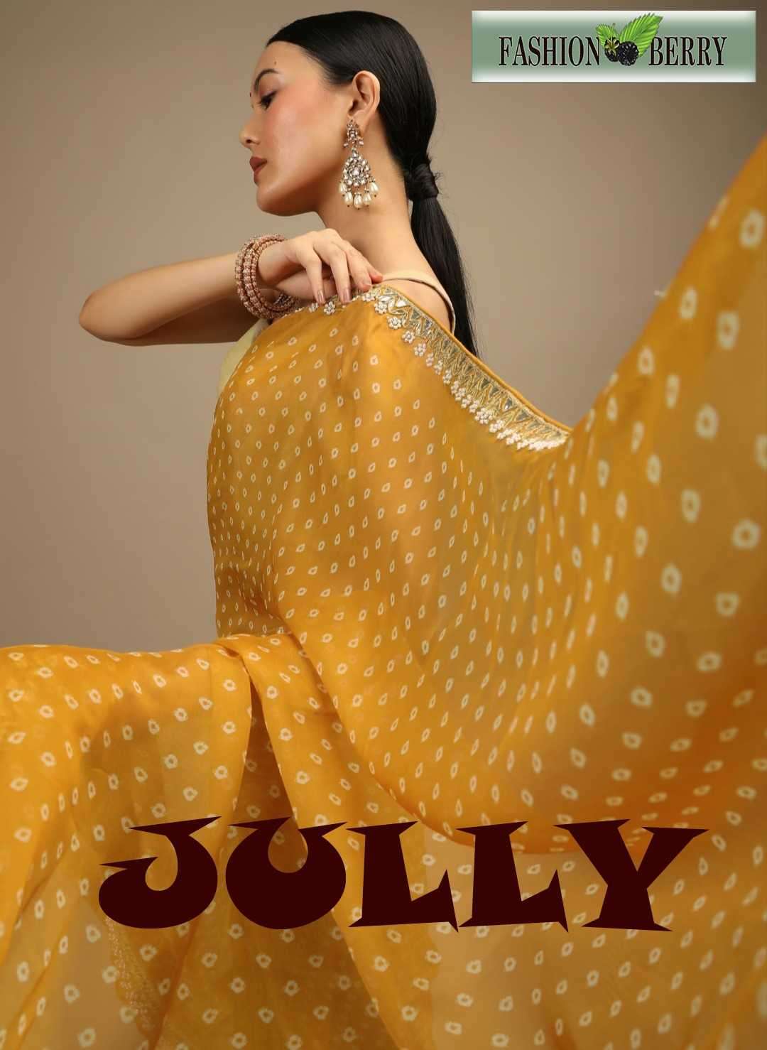 fashion berry jully series 264 chinon silk saree