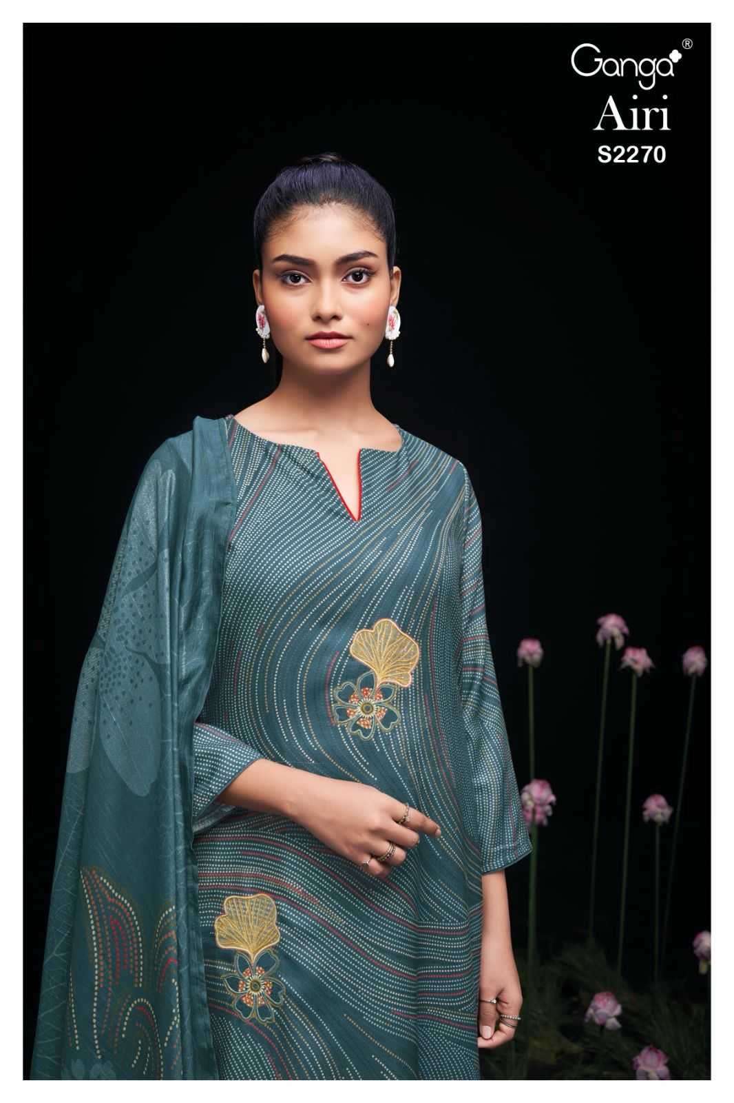 Ganga airi 2270 wool pashmina suit