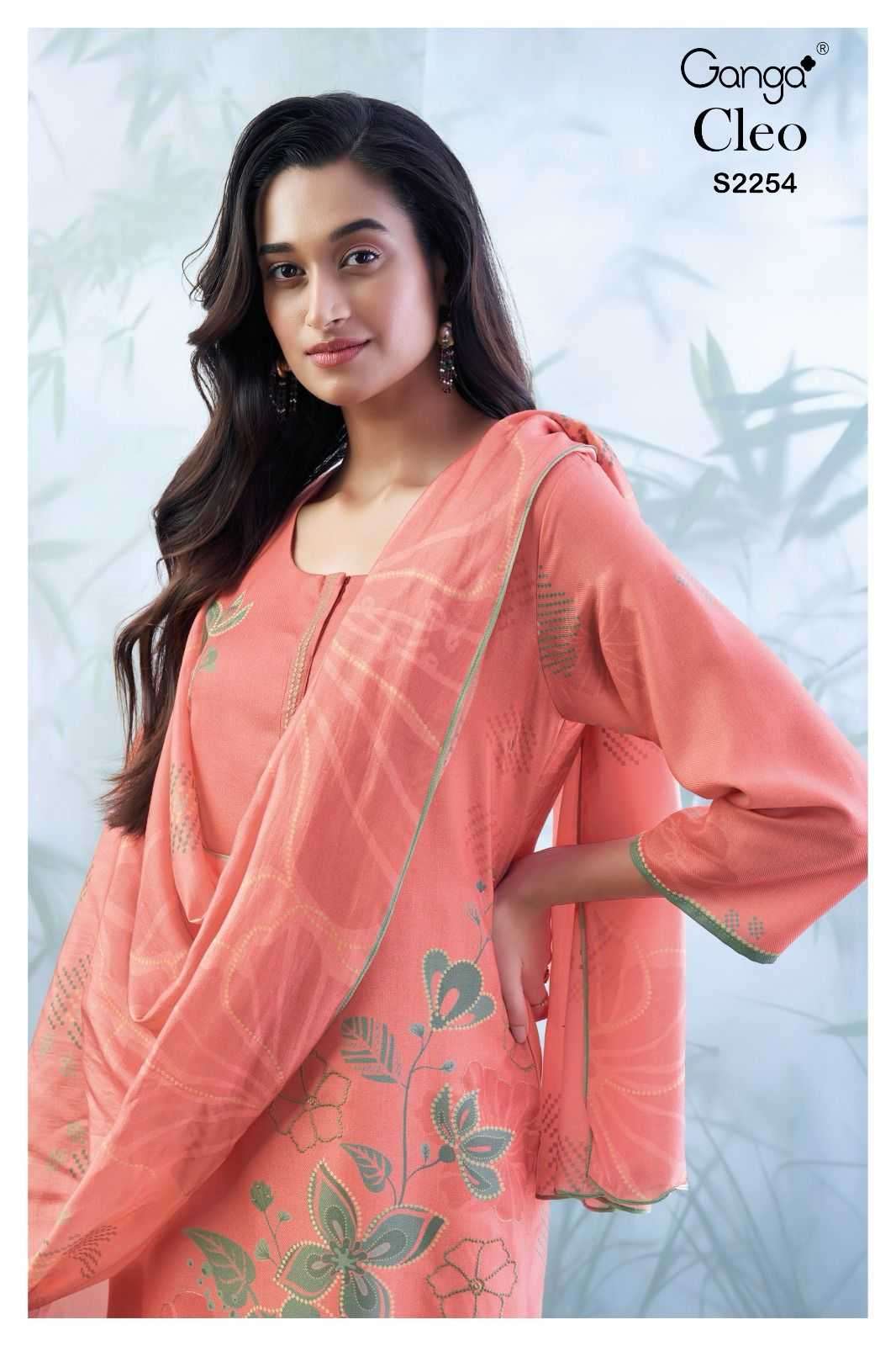 ganga cleo 2254 premium wool pashmina suit 