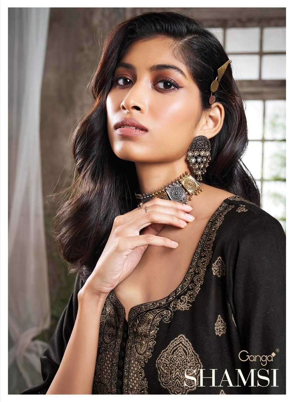 ganga shamsi series 1671-1676 premium pashmina jacquard suit 