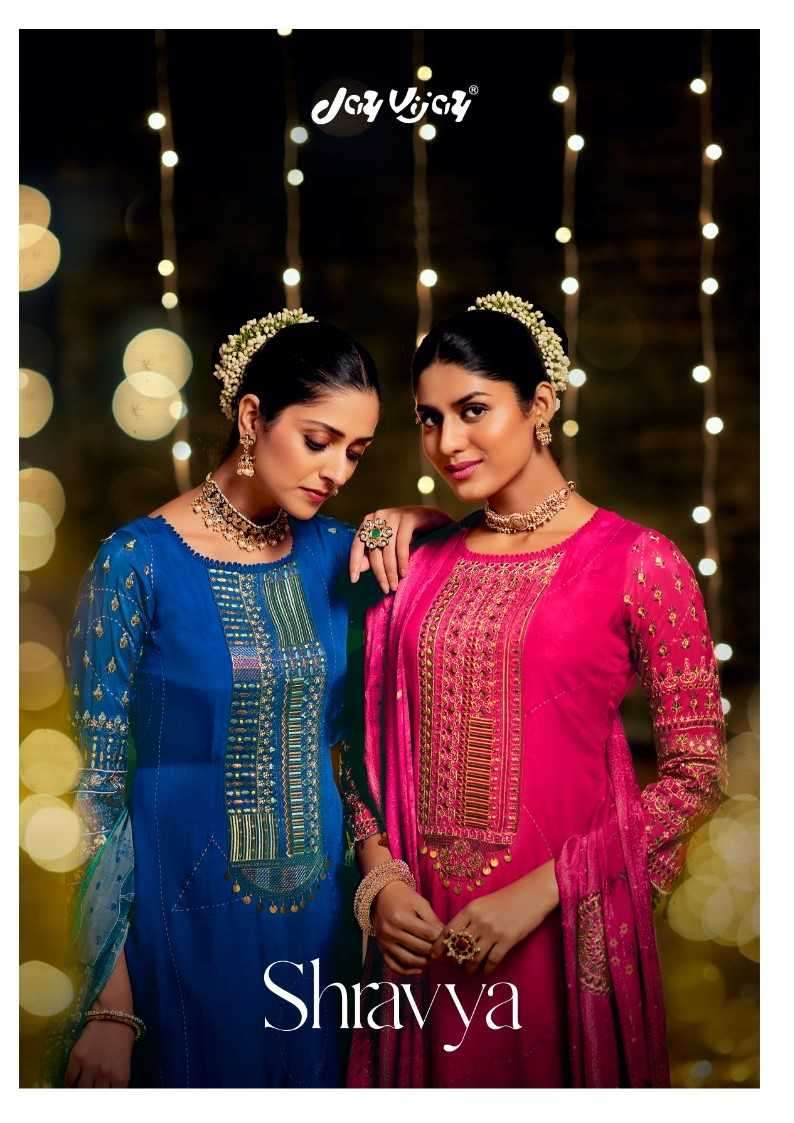 jayvijay shravya series 8771-8776 pure  bemberg silk suit 