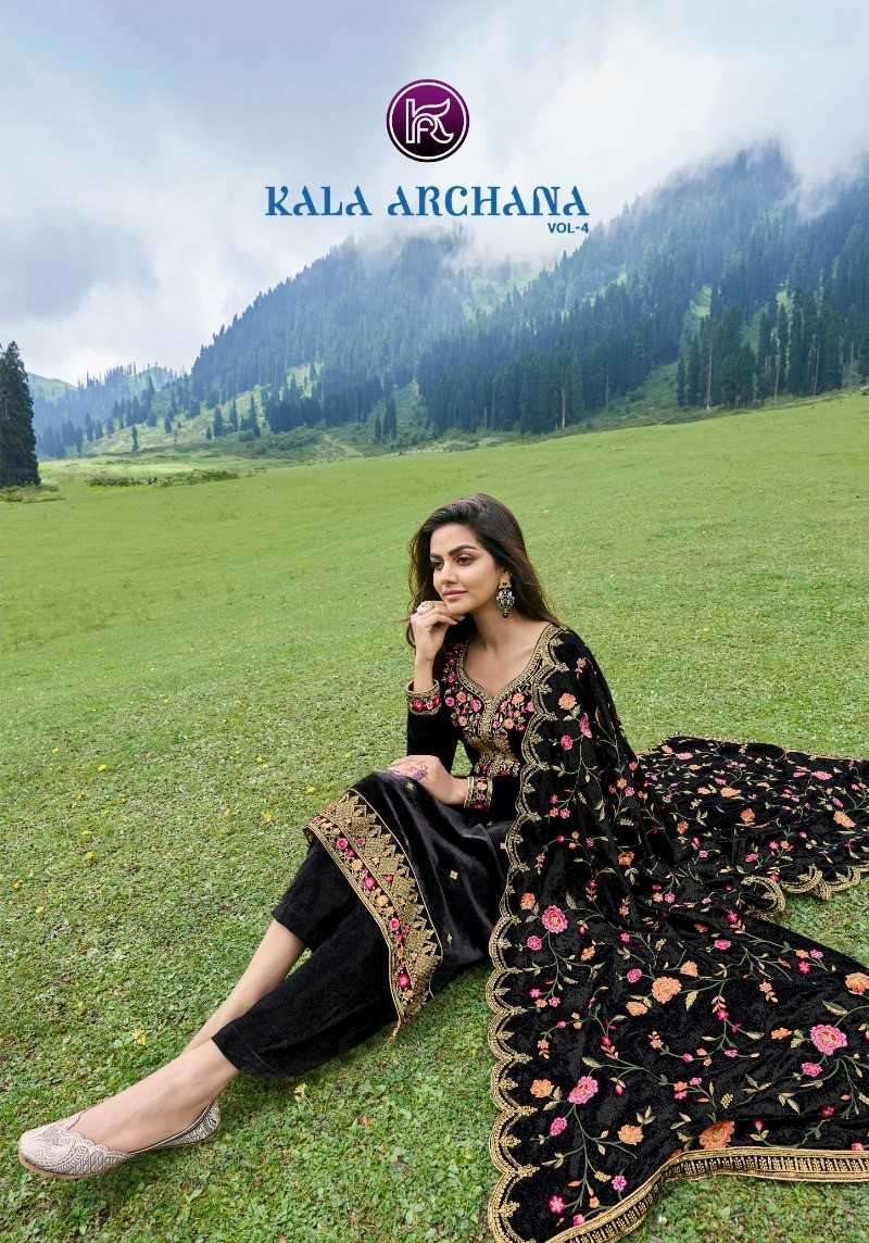 kala fashion kala archana vol 4 series 4001-4004 velvet 9000 suit