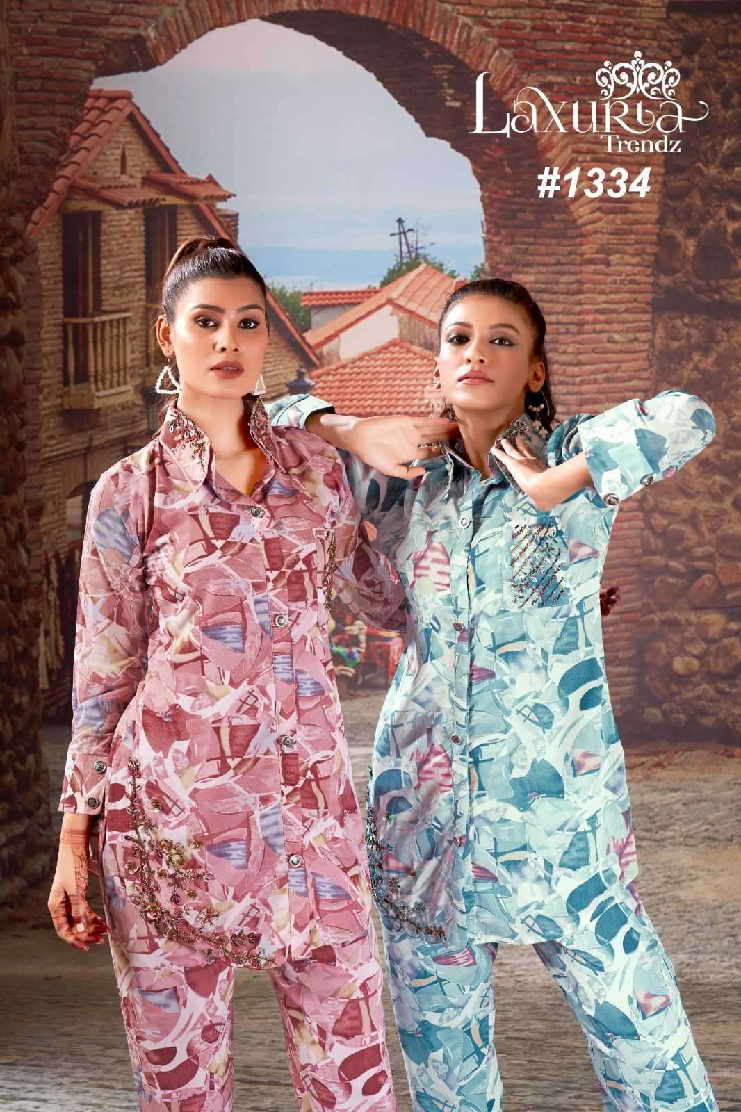 laxuria 1334 Georgette Print With Inner co-ord sets