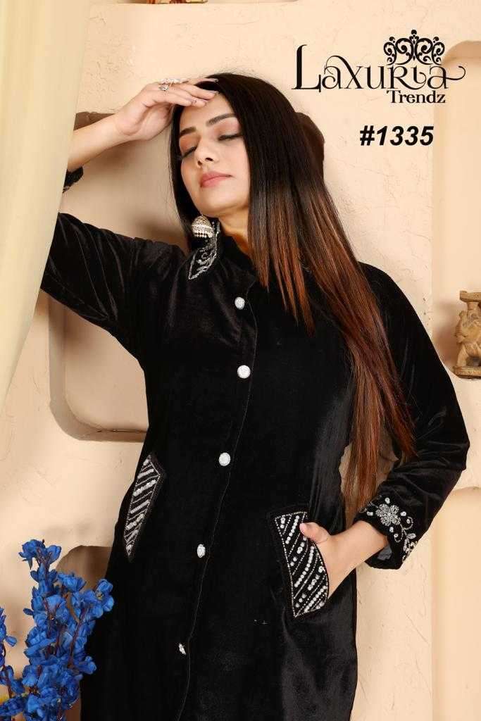 laxuria 1335 9000 Velvet Gorgeous Handwork Tunic