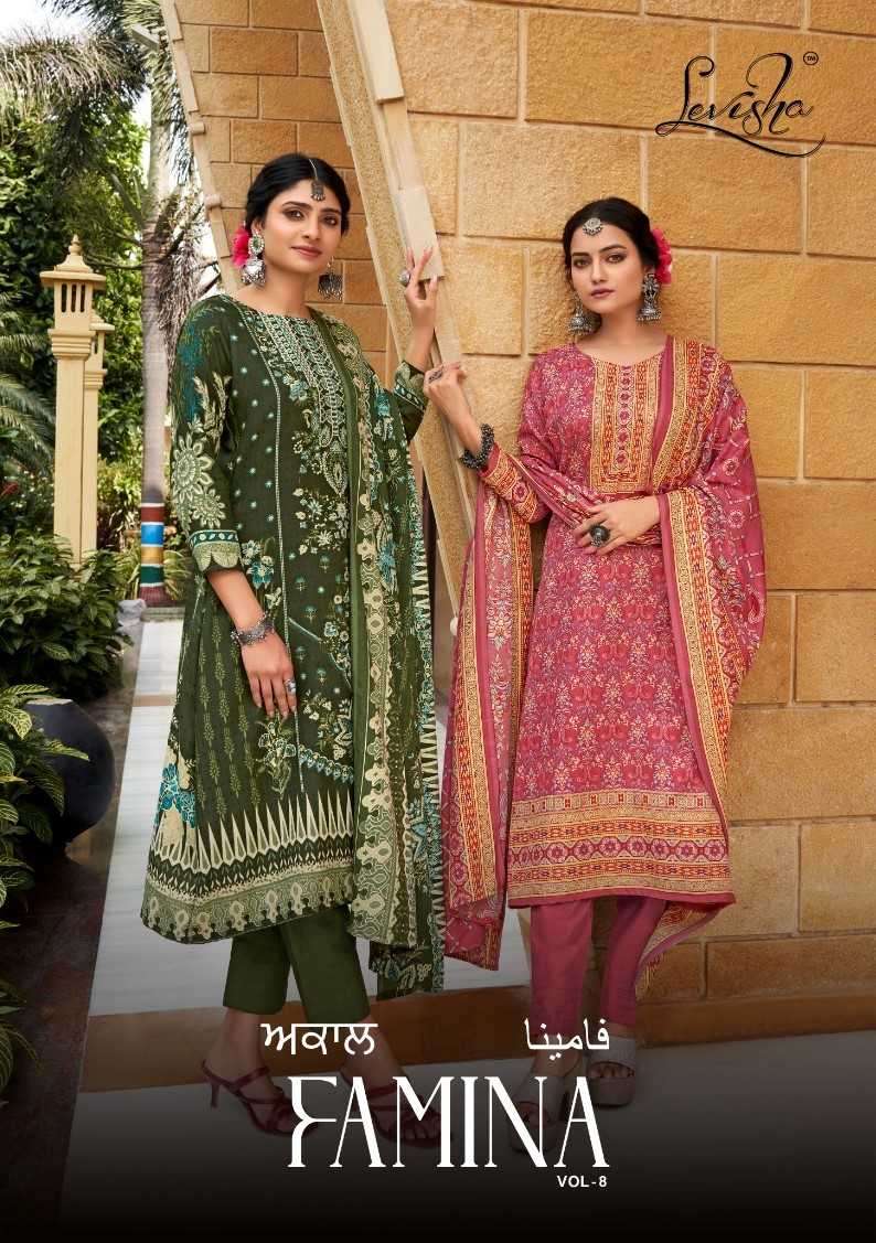 levisha femina vol 8 series 8013-8020 pure pashmina suit 