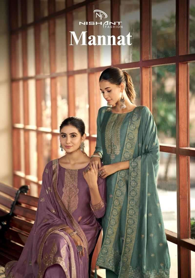 nishant fashion mannat series 61001-61006 pure viscose pashmina suit 