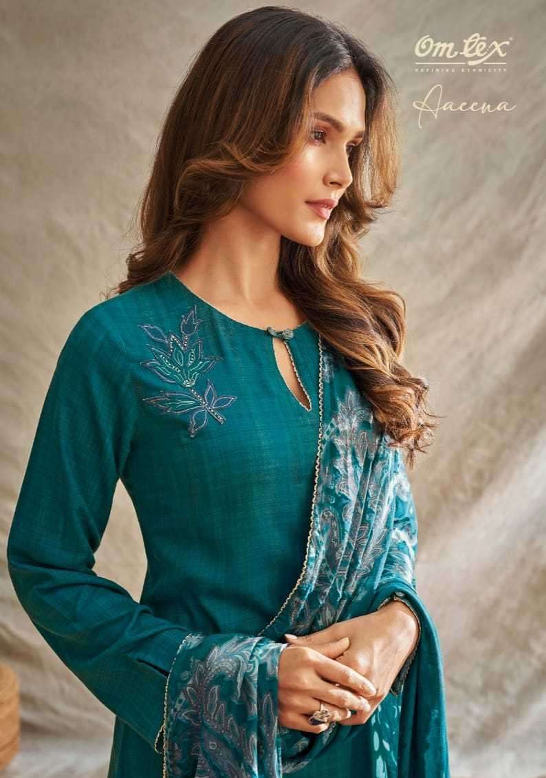 omtex aaeena series 3131-3141 kashmiri checks work suit