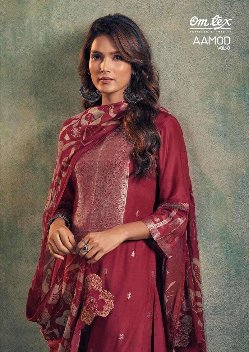 omtex aamod vol 8 series 2371 muslin jacquard suit 