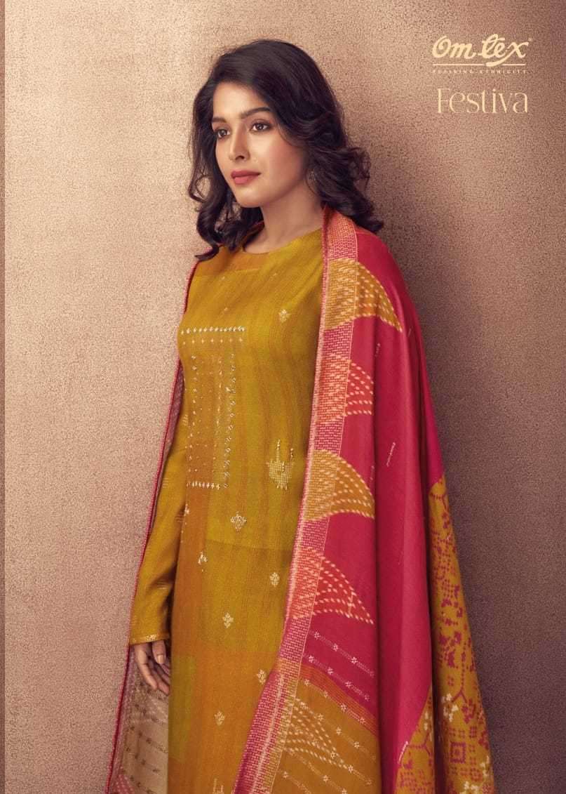 omtex festiva series 2891 pure pashmina jacquard suit 