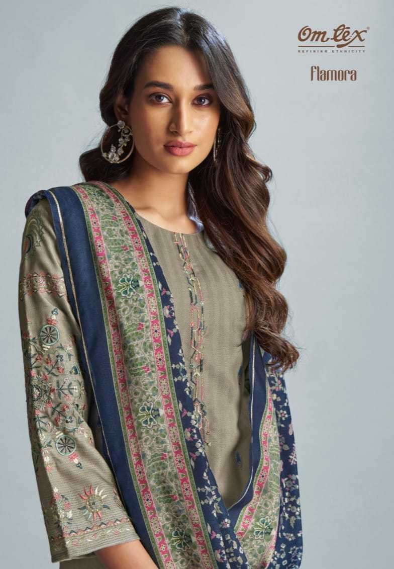 omtex flamora series 3111 pashmina suit