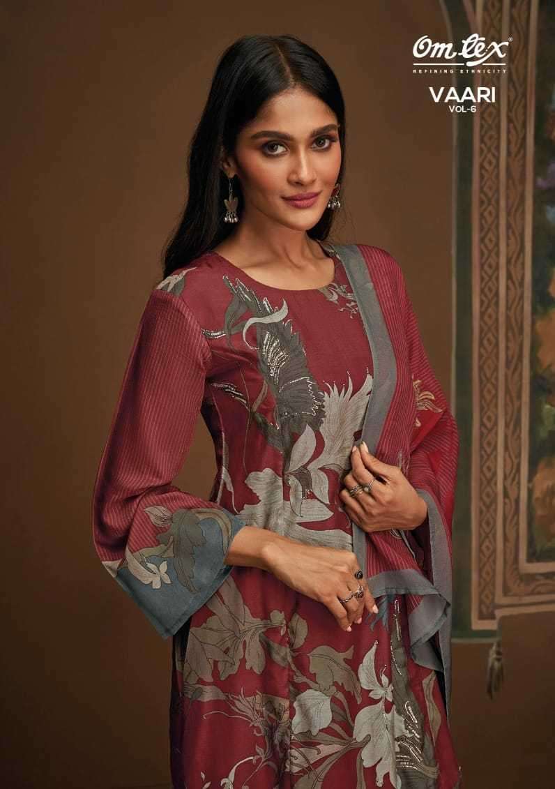 omtex vaari vol 6 series 2571 pure pashmina digital print suit