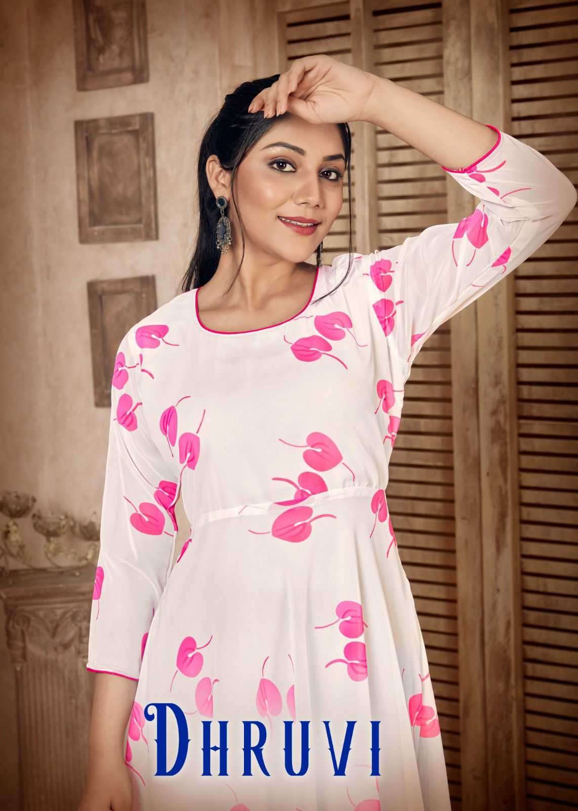 Pr dhruvi series 1001-1006 faux georgette kurti