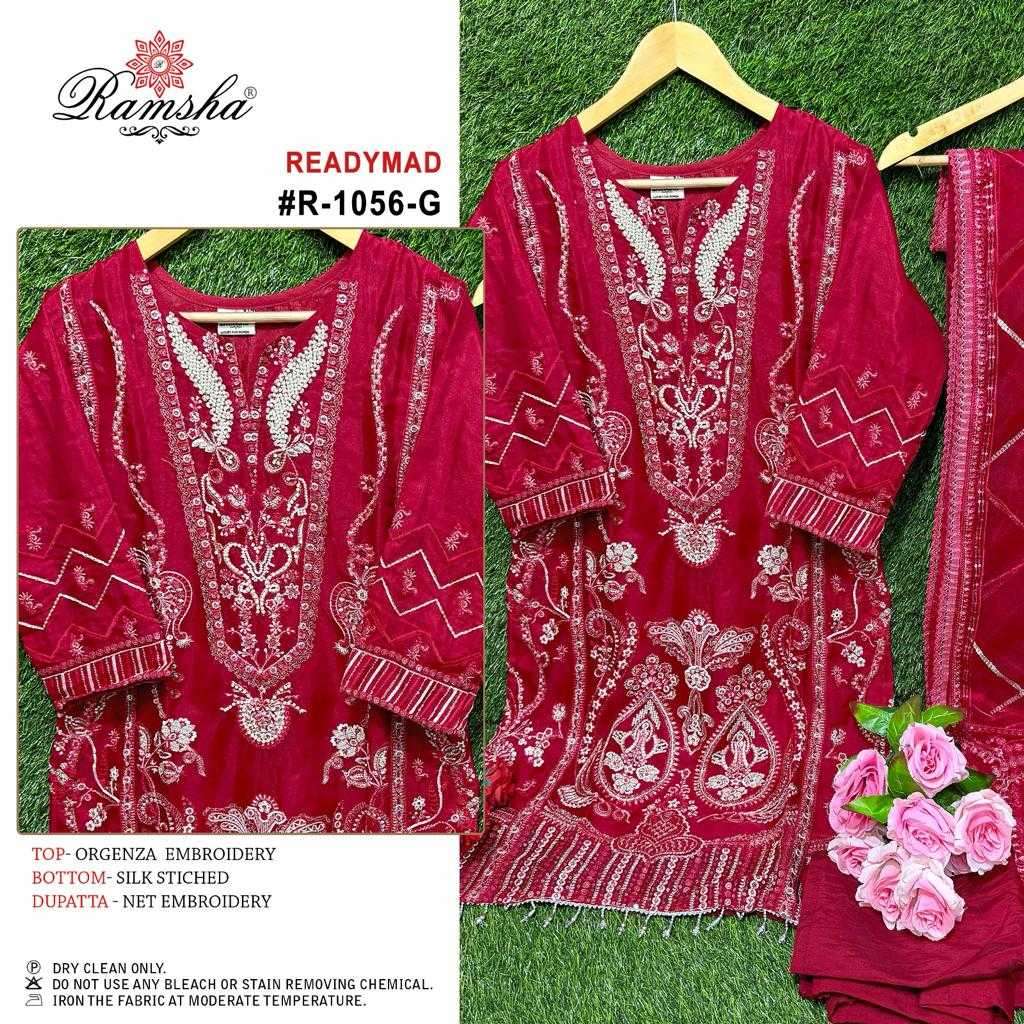 ramsha R-1056 nx dark chart organza embroidery suit 