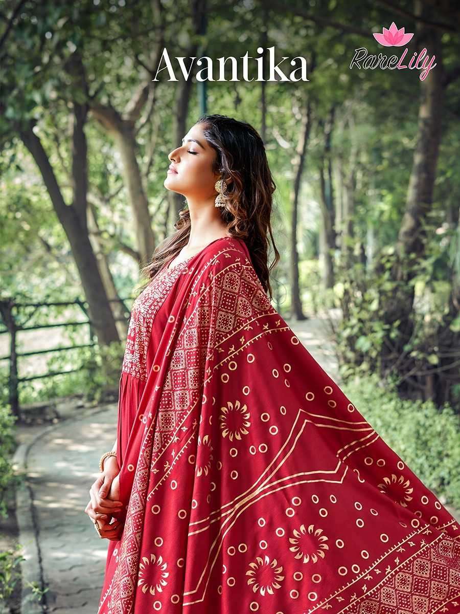 Rare lily avantika vol 1 series 1001-1008 rayon kurti with dupatta