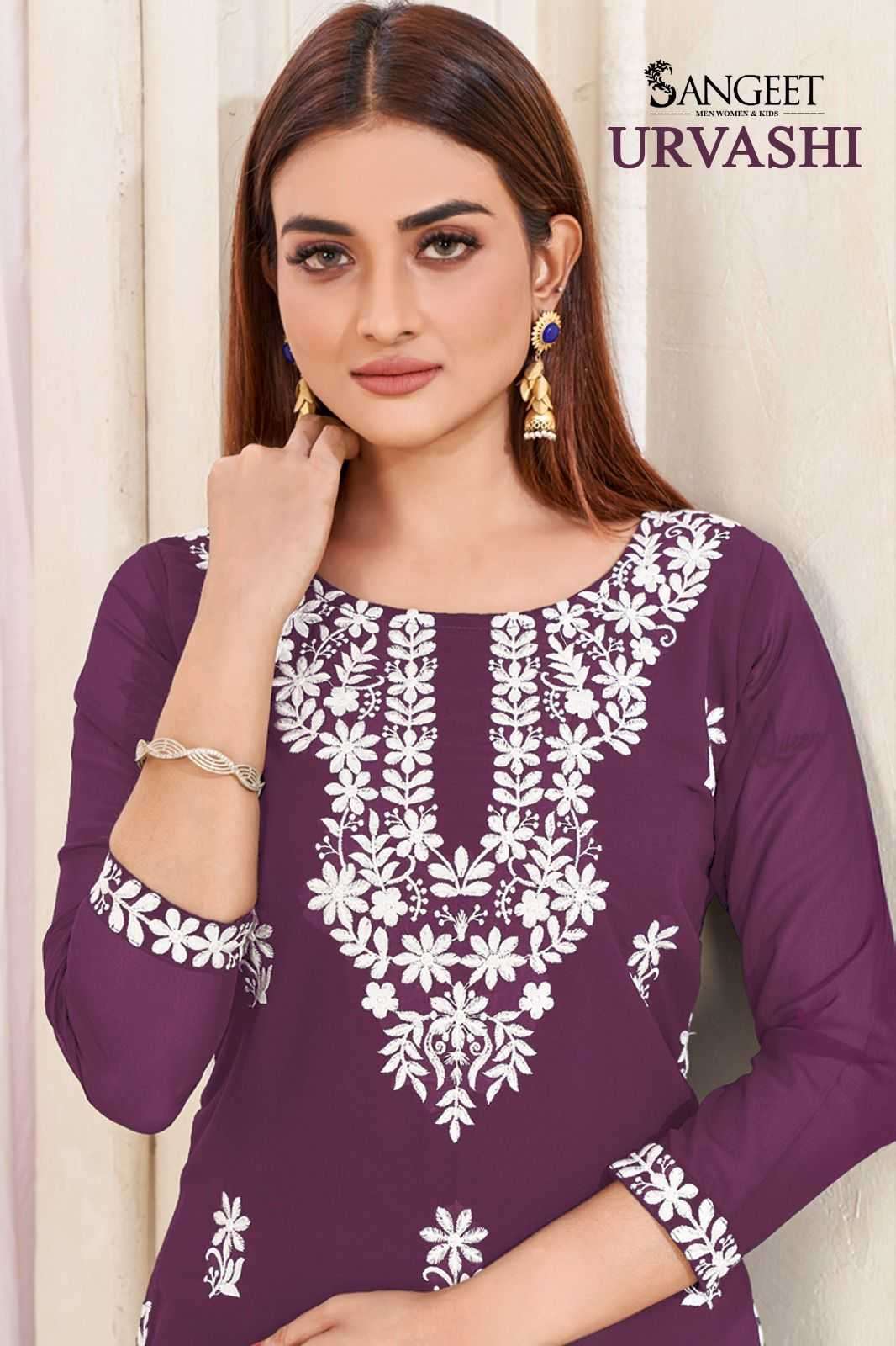 sangeet urvashi series 1001-1010 faux georgette kurti 
