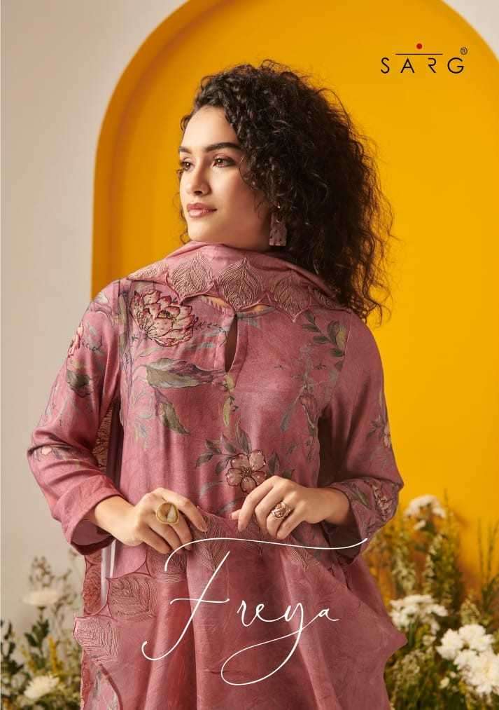 sarg freya staple twill digital print suit 