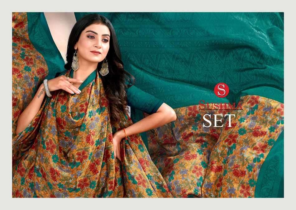 Sushma set 5701-5708 fancy crape saree