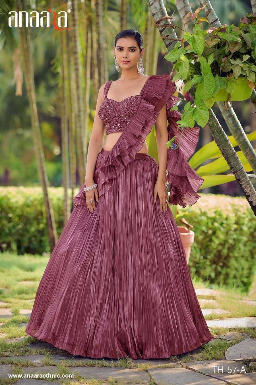 tathastu anaara crop top 52-58 silk readymade lehenga