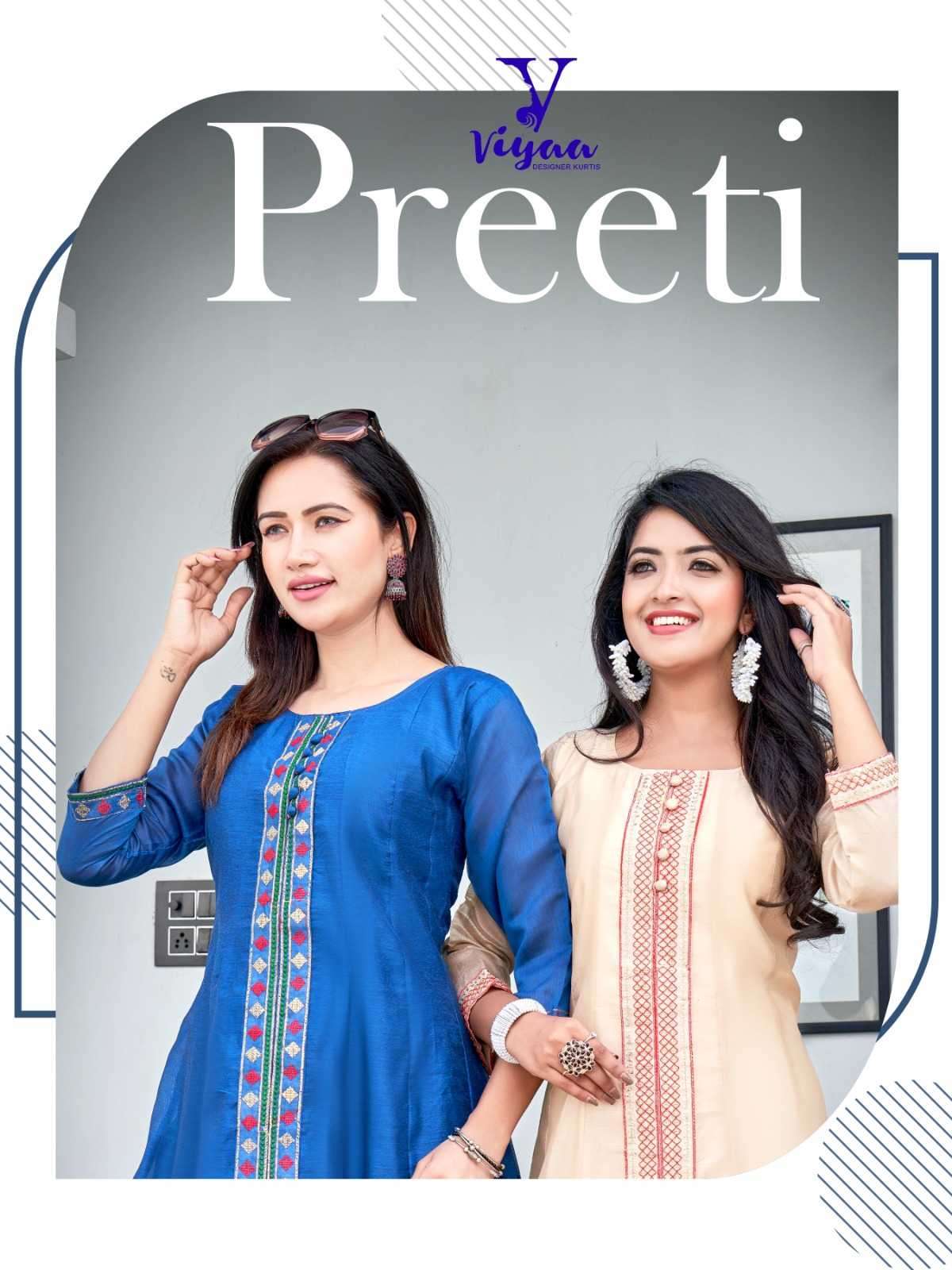 viyaa designer preeti series 1001-1008 chanderi modal kurti