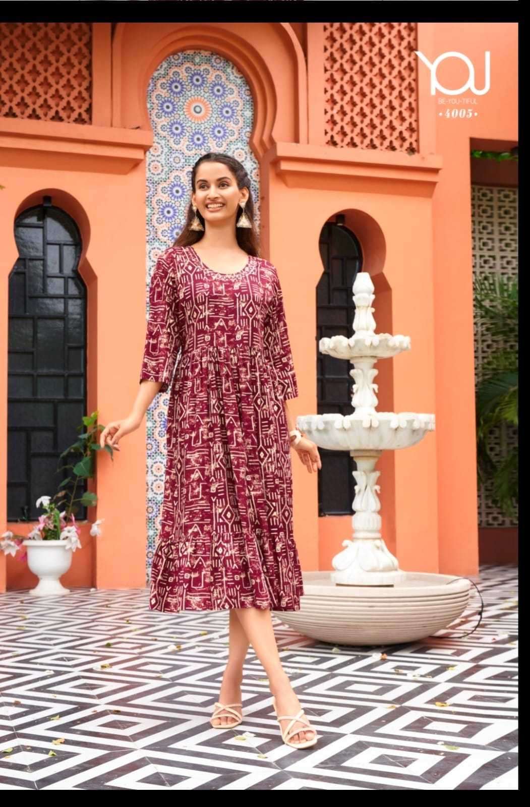 wanna you fancy long kurtie 4005 beautiful ghera flair kurti 