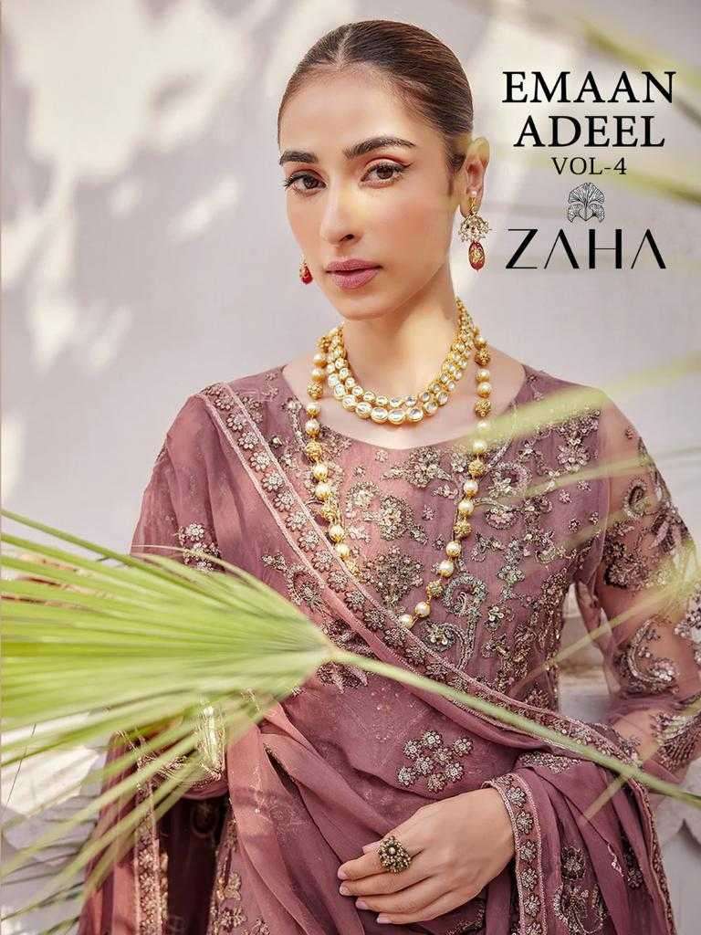 zaha emaan adeel vol 4 series 10185-10187 georgette suit