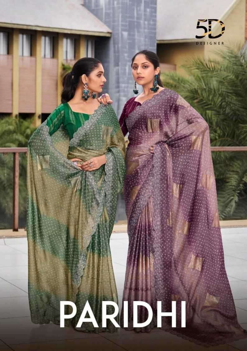 5d designer paridhi series 4673-4680 chiffon brasso saree