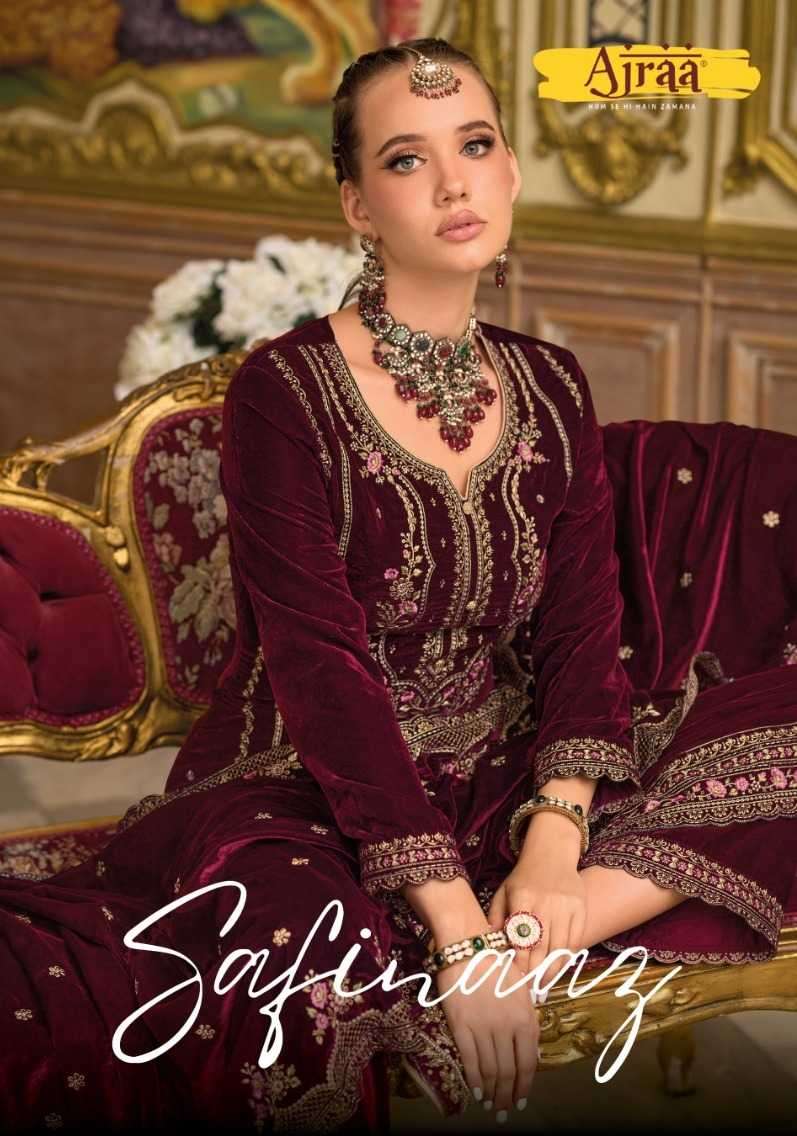 ajraa safinaaz series 21071-21076 pure velvet suit