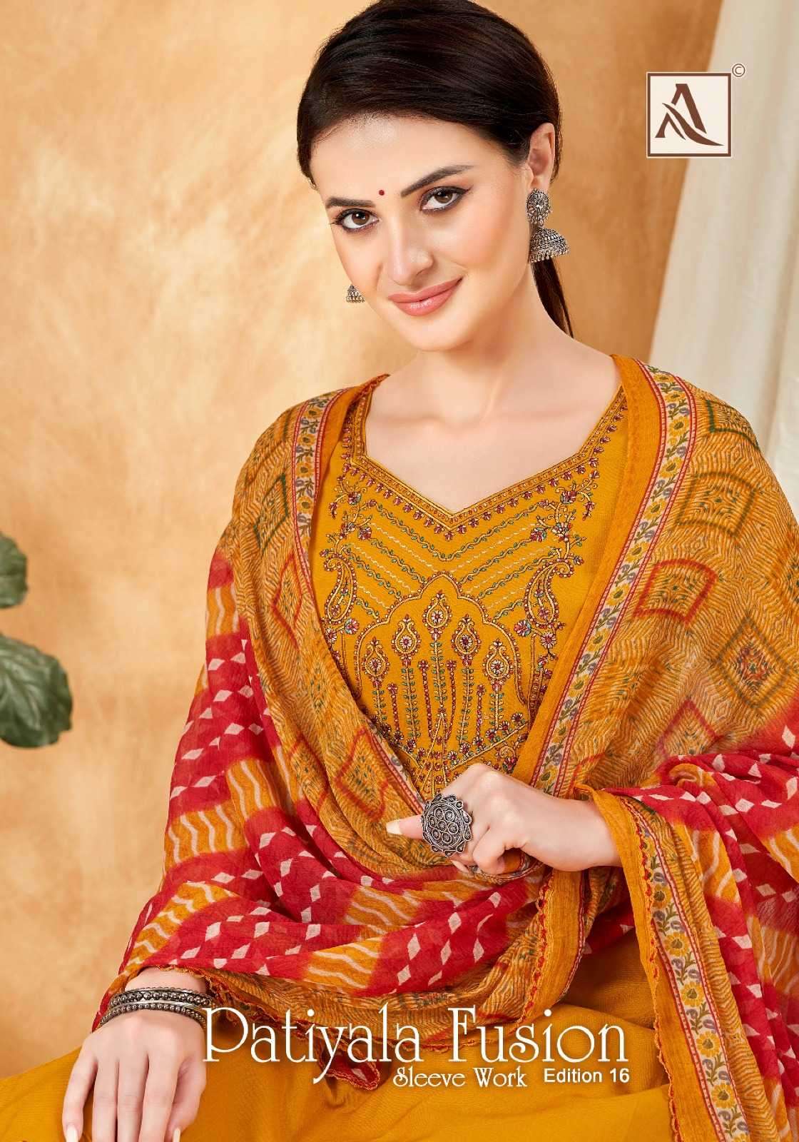 alok suit patiyala fusion vol 16 series 1362001-1362008 Pure Viscose Reyon Slub suit
