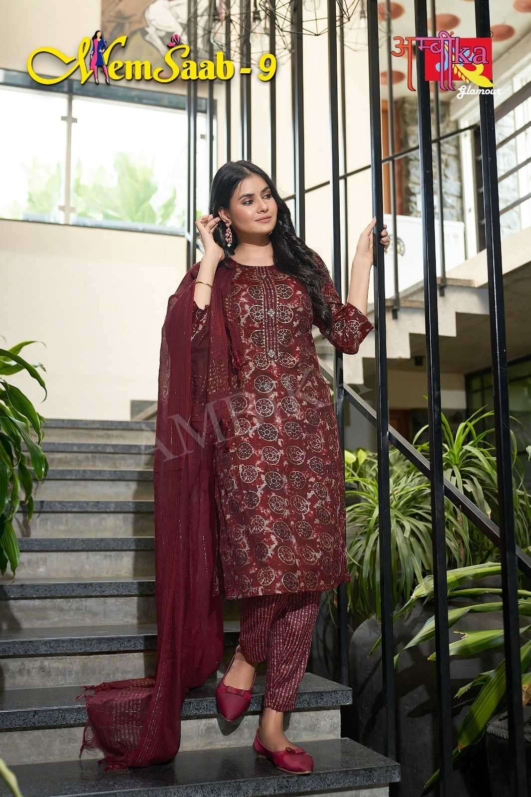 ambika kurtis memsaab vol 9 pure capsule readymade suit 