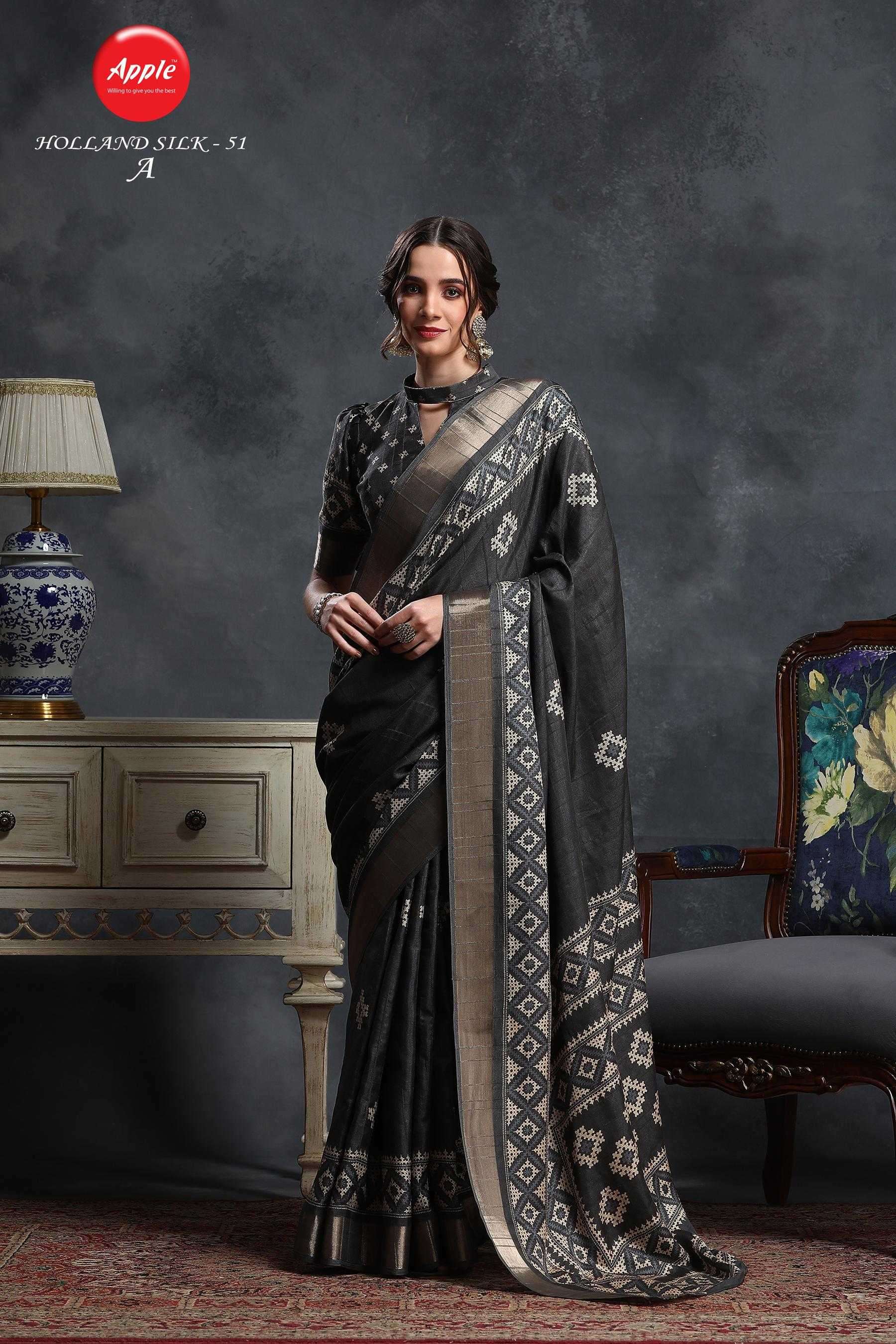 apple holland silk vol 51 handloom silk saree
