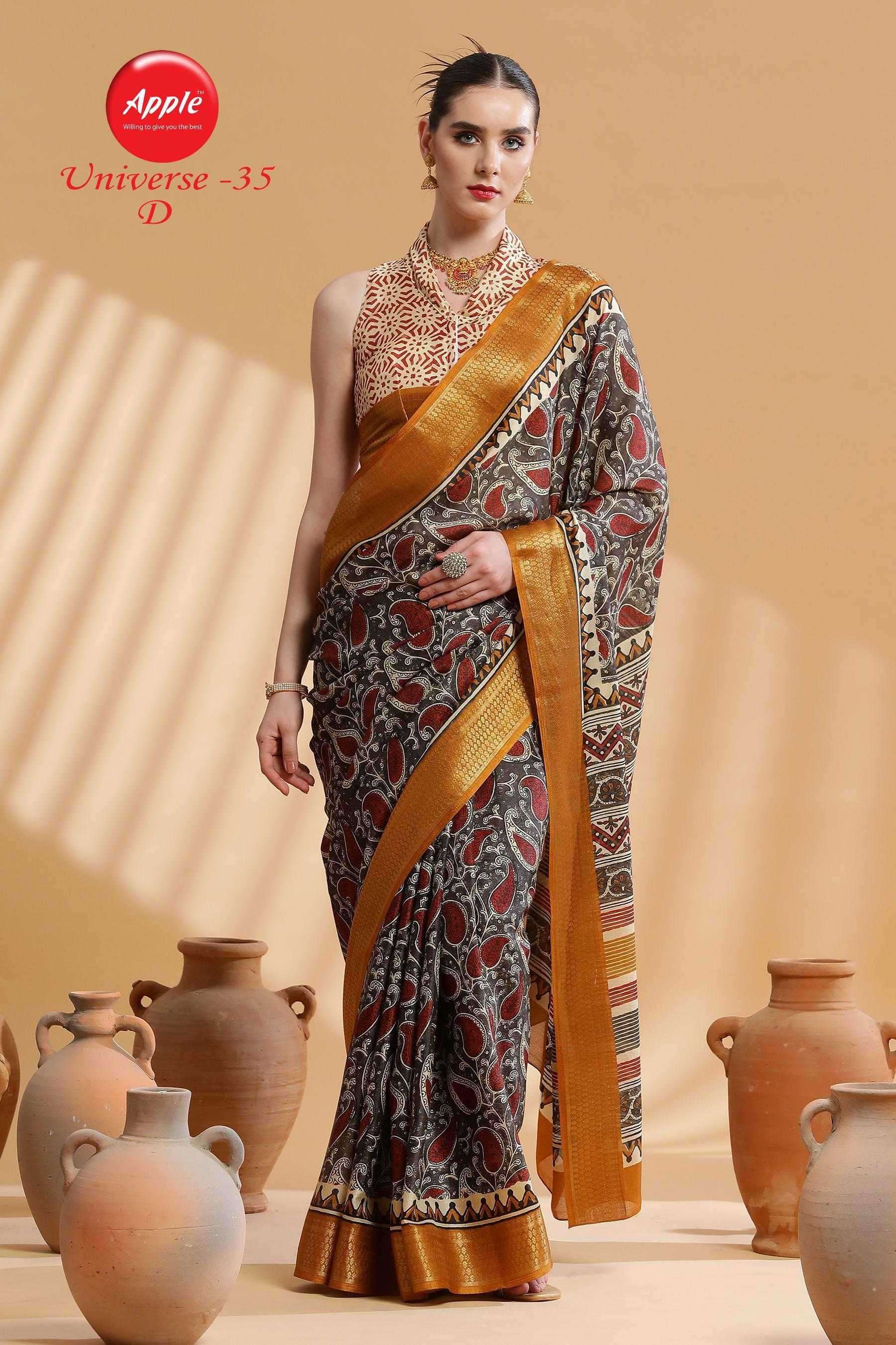 apple universe 35 dola jacquard saree