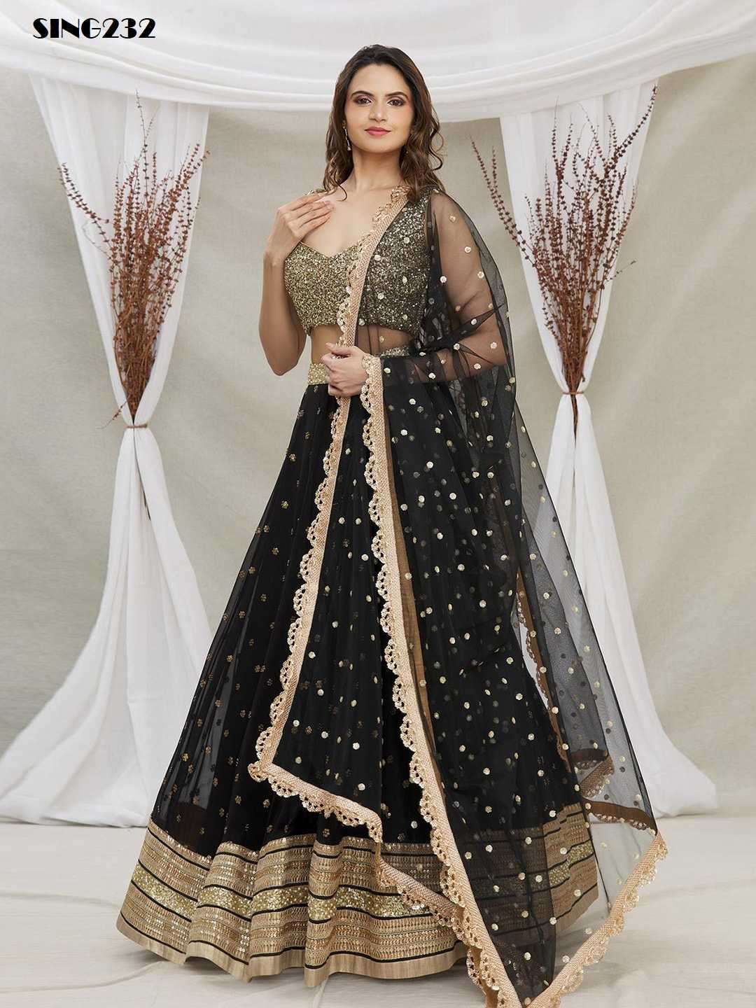 arya designs sing232 Georgette sequence lehenga