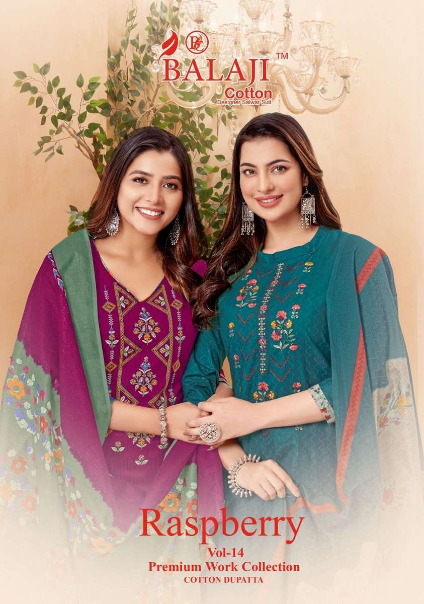 Balaji Rasberry Vol-14 series 1401-1412 Pure Cotton suit