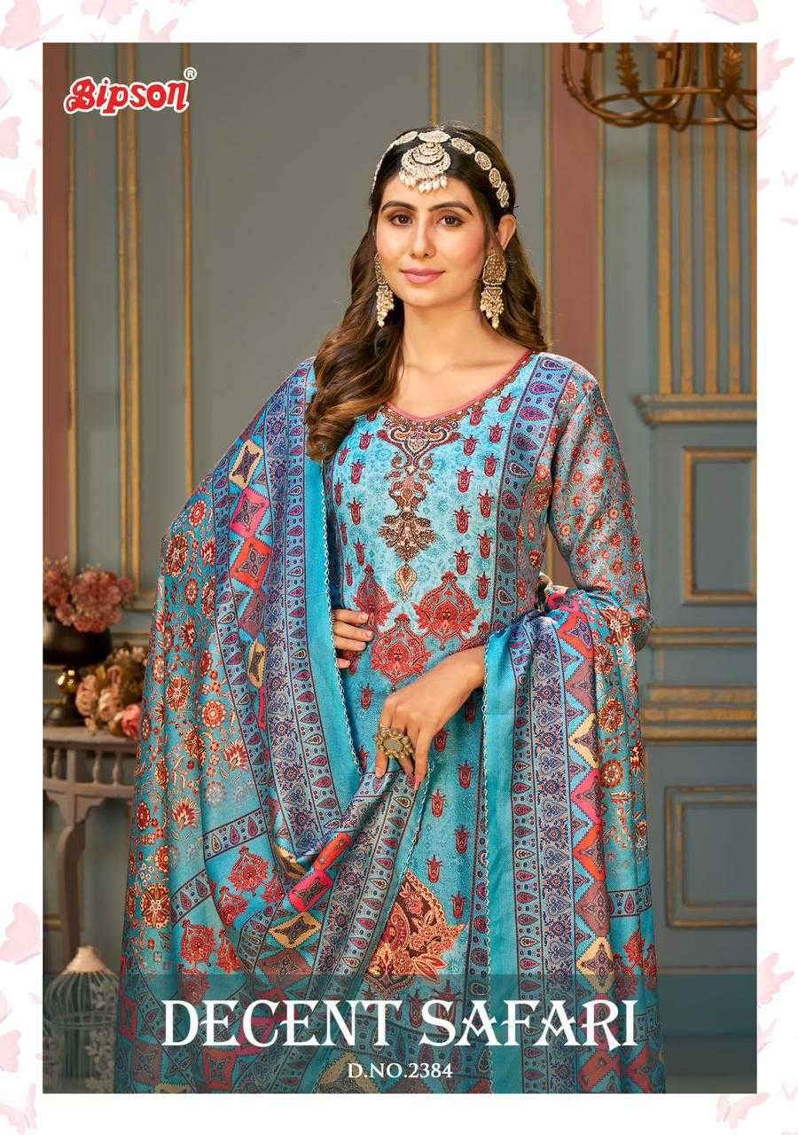 bipson decent safari 2382-2384 pure viscose pashmina suit 