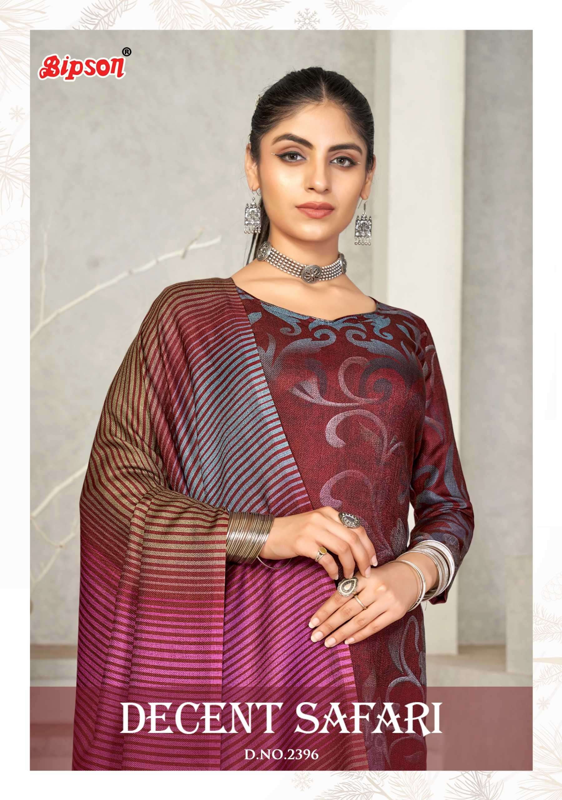 bipson decent safari 2394-2395-2396 pure viscose pashmina suit 
