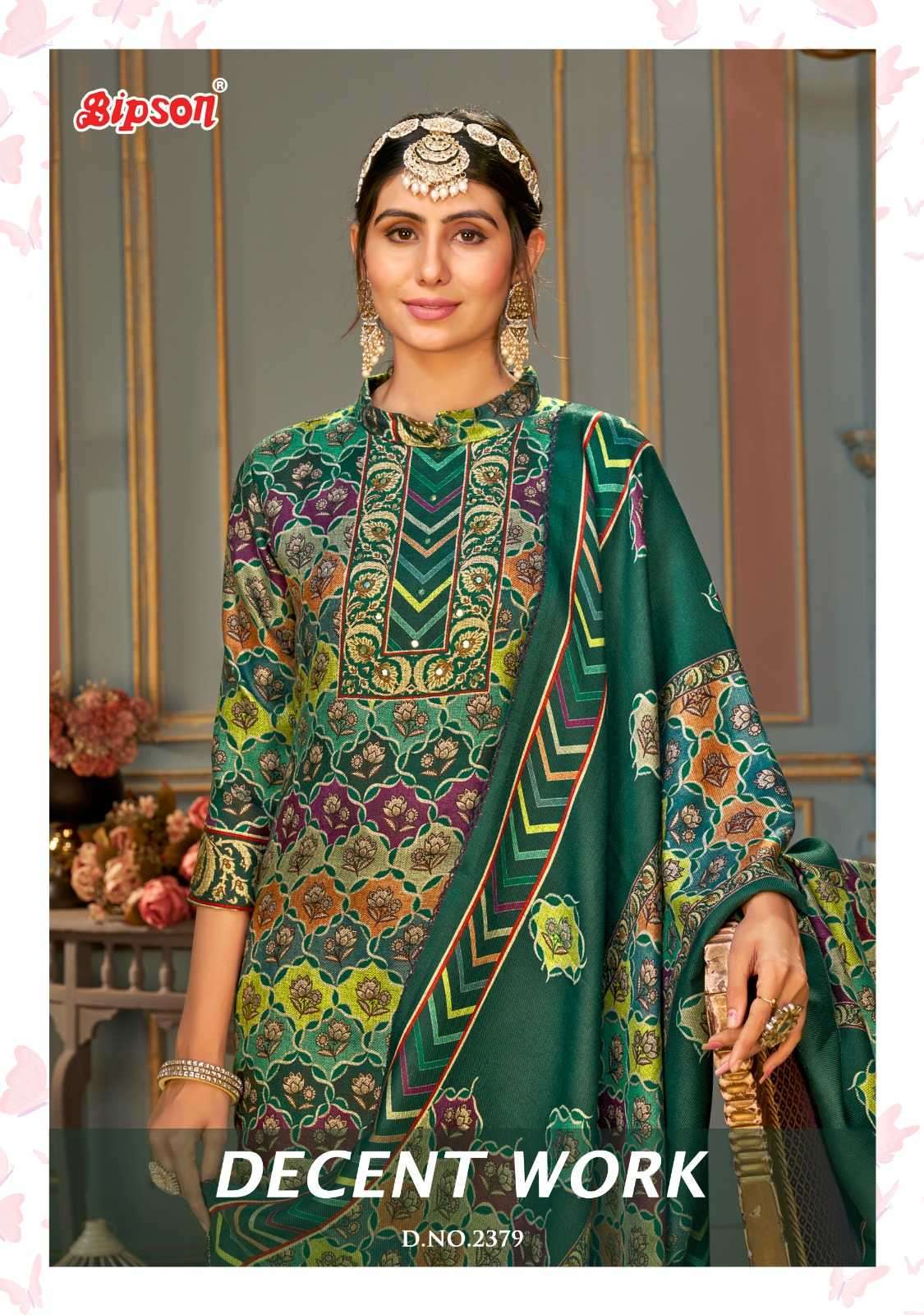 bipson decent work 2378-2379 pure viscose pashmina suit