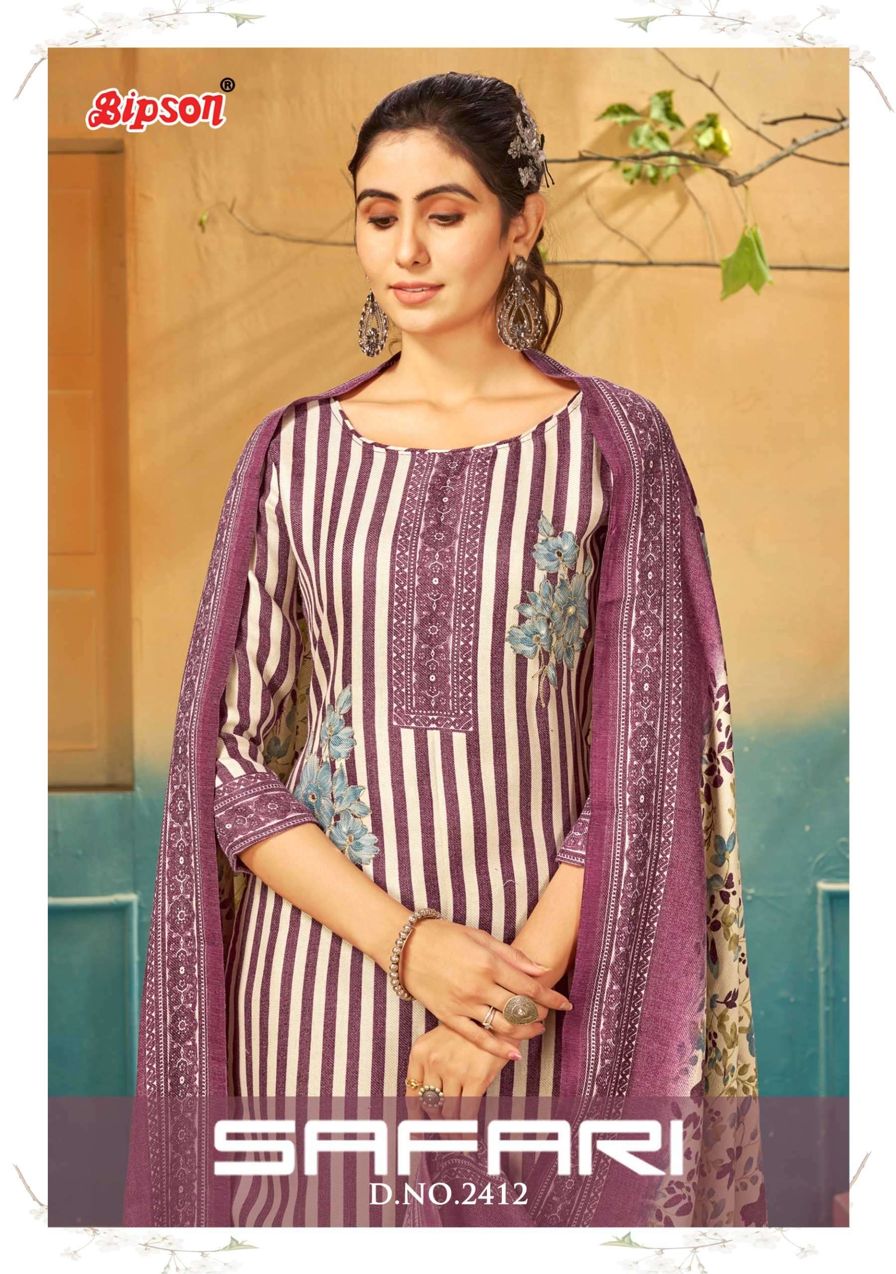 bipson fashion safari 2412 Pure Woollen Safari Pashmina suit