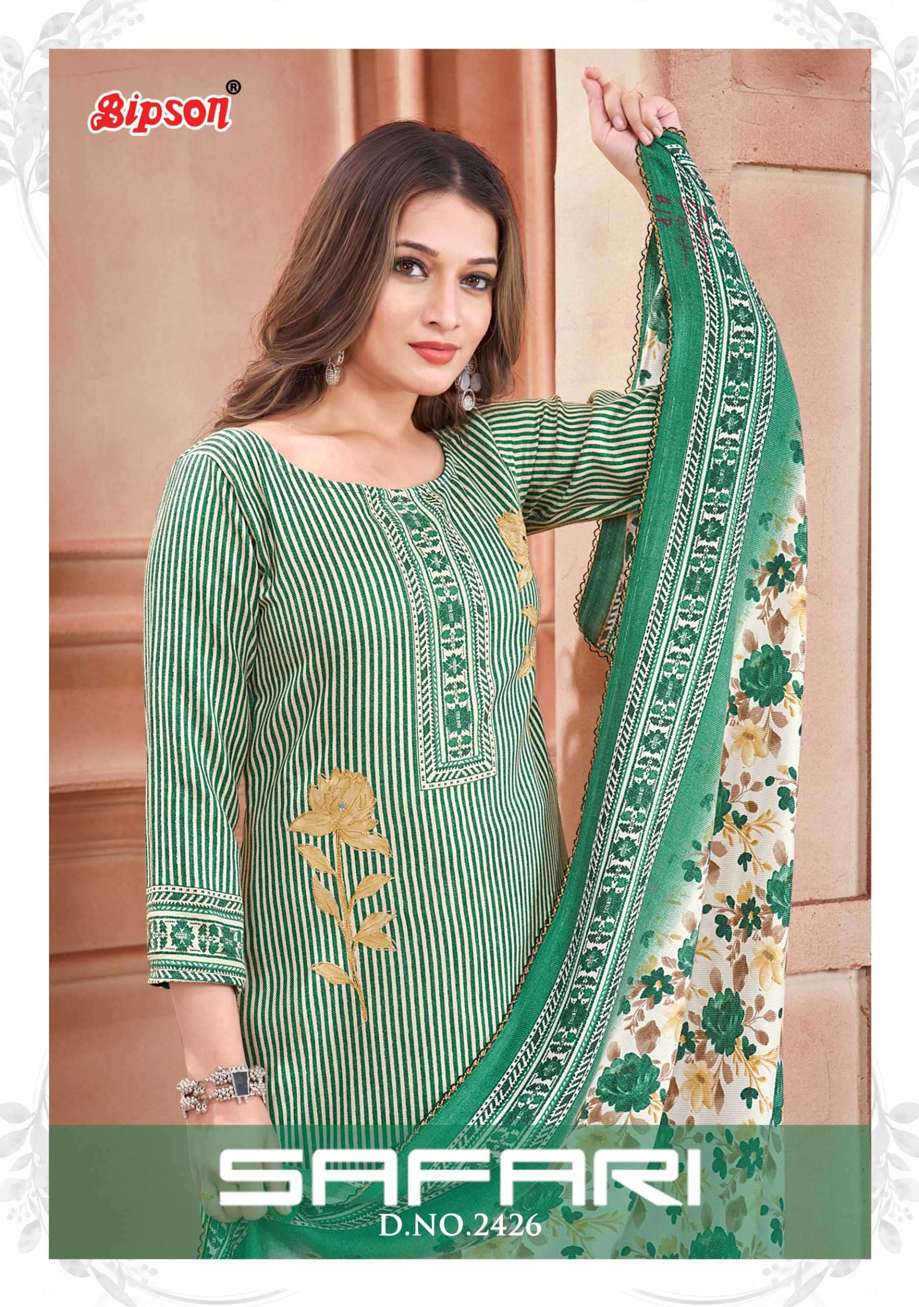 bipson fashion safari 2426 Pure Woollen Safari Pashmina suit