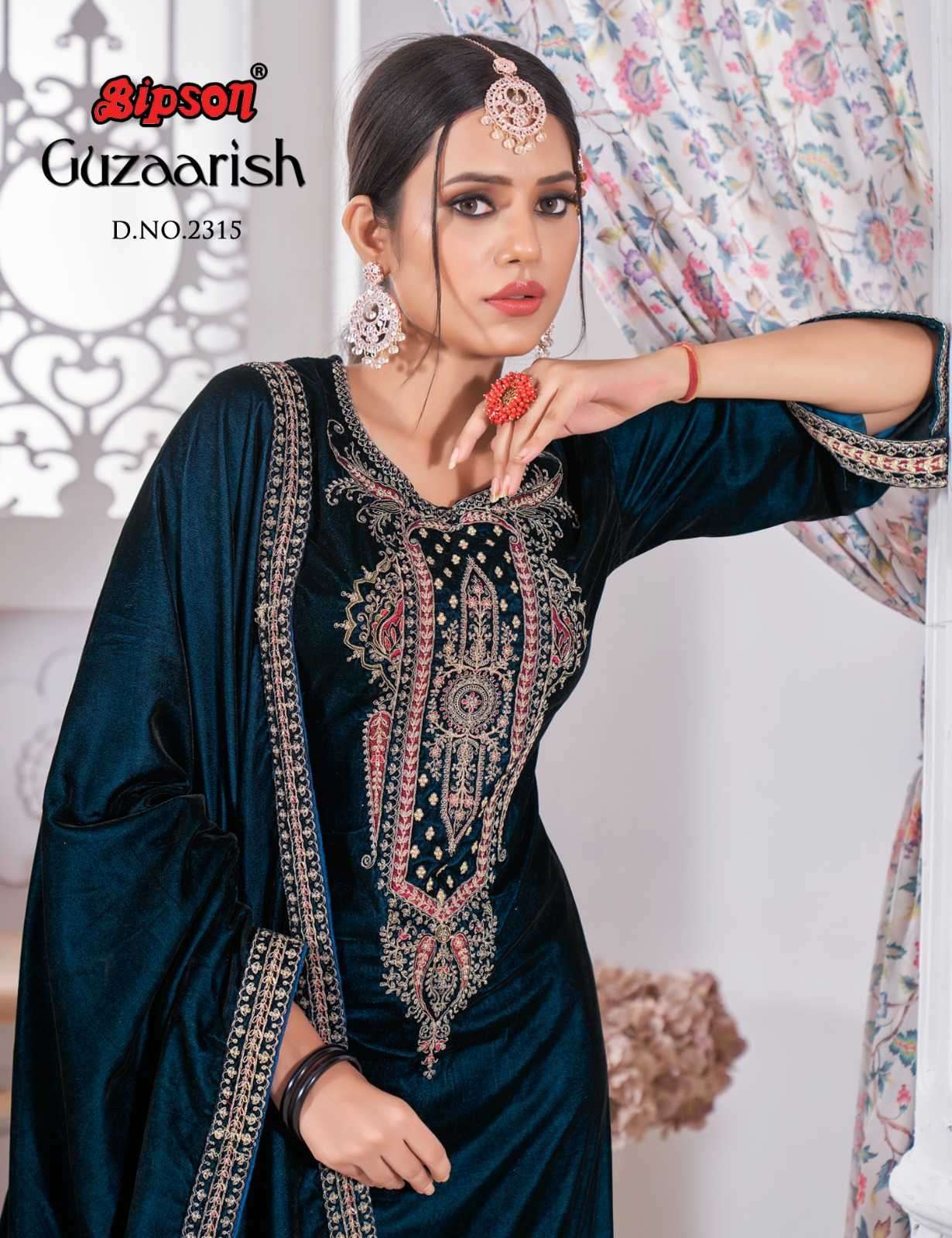 bipson guzaarish 2314-2315 pure viscose velvet suit 