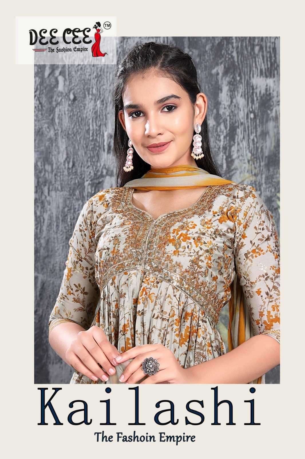 dee cee kailashi series 101-106 modal chanderi print suit 