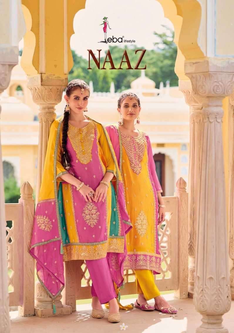 eba lifestyle naaz series 1651-1652 hevey Chinon suit