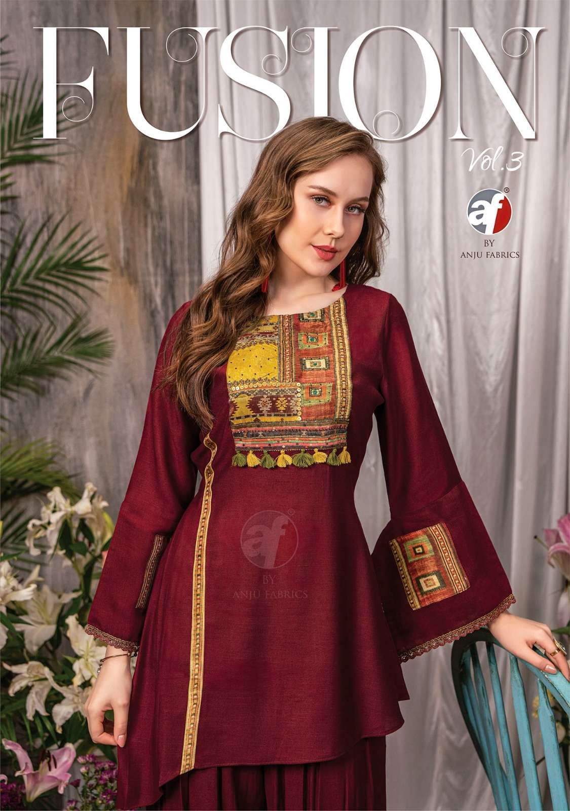 fusion vol 3 designer viscose nylon slub kurti 