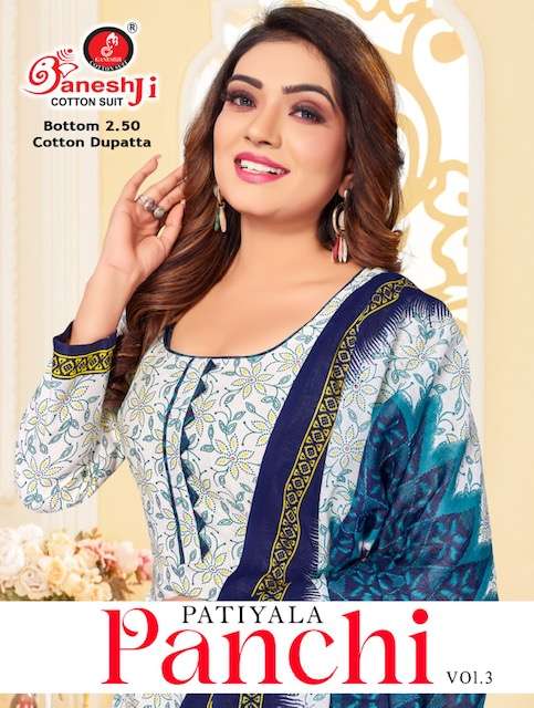 Ganeshji Panchi Patiyala Vol-3 series 3001-3010 Heavy Indo Cotton suit