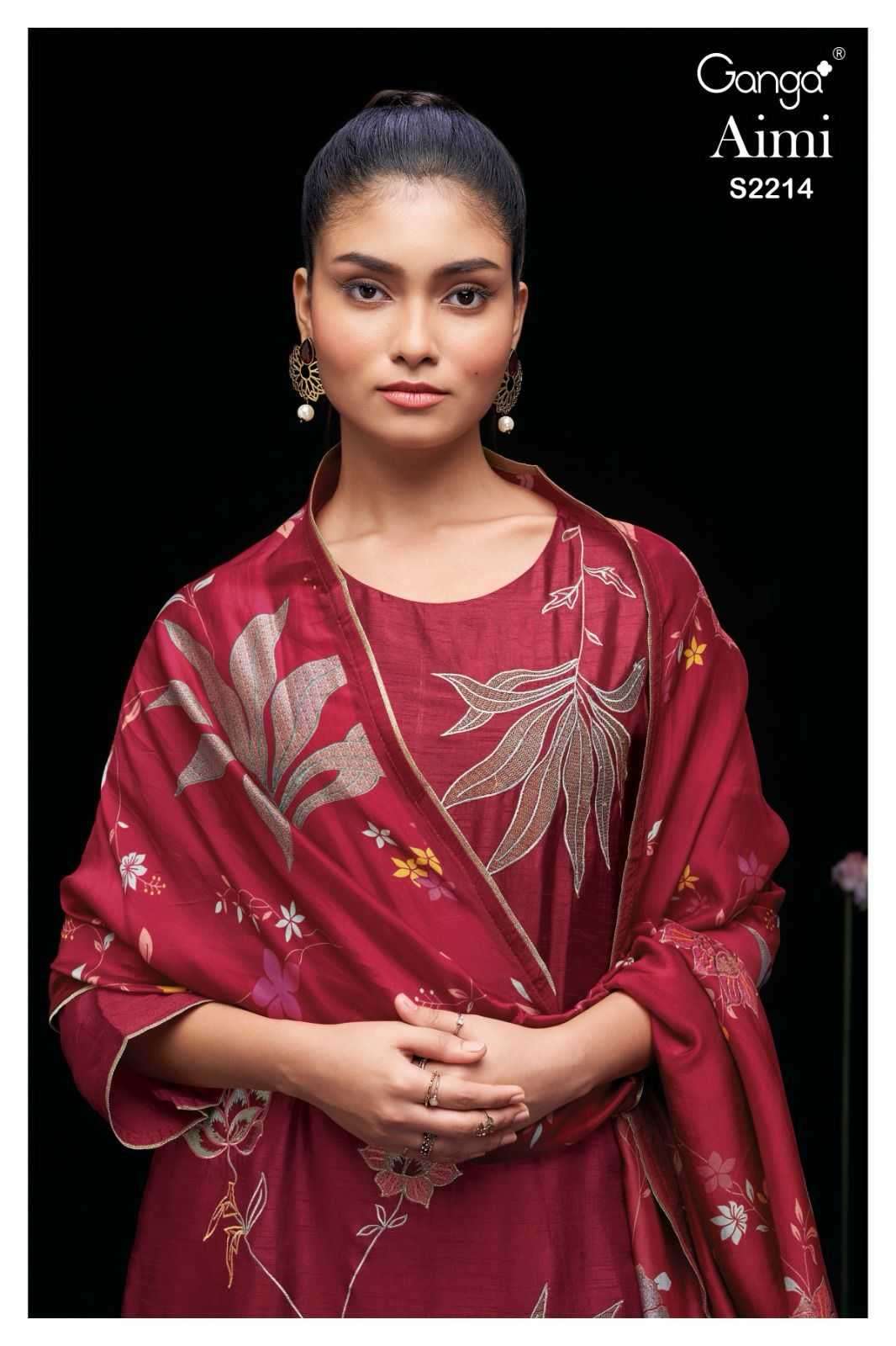 ganga aimi 2214 premium pure bemberg silk suit