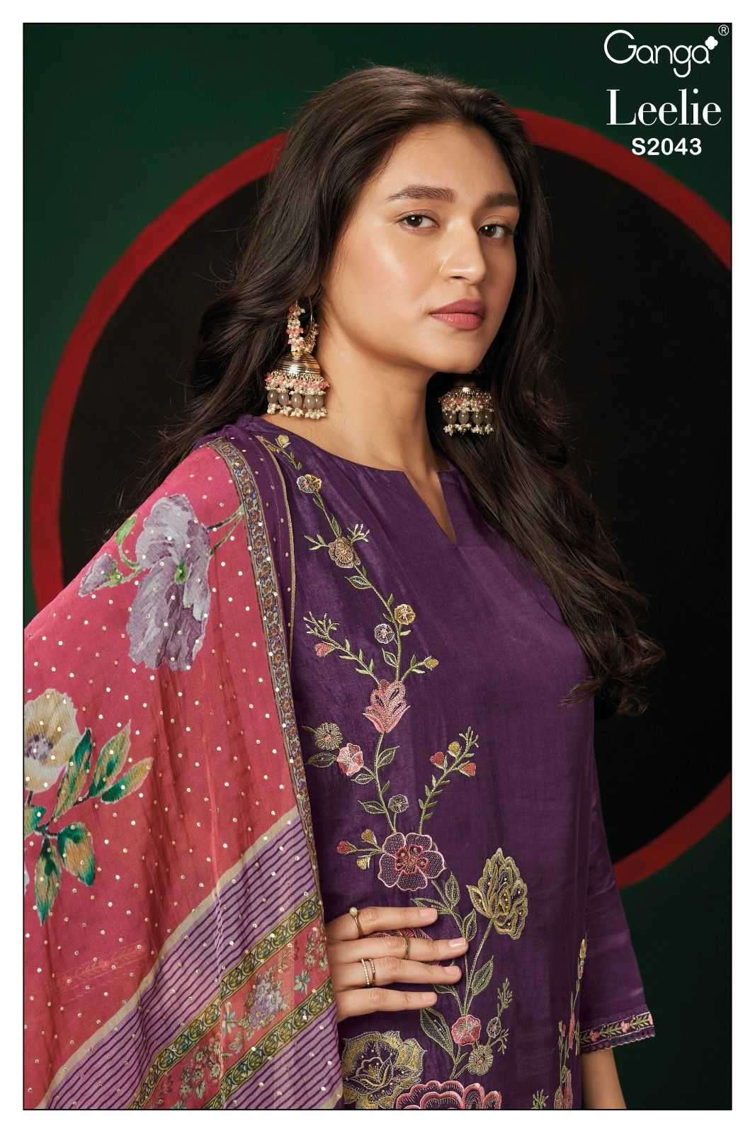 ganga leelie 2043 premium bemberg russian silk suit 