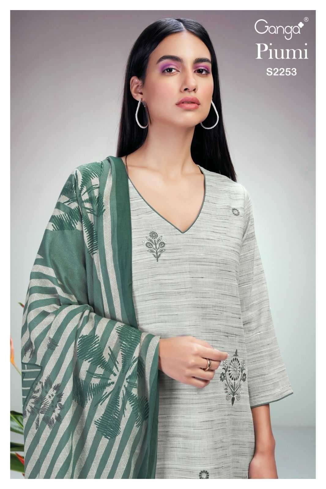 ganga piumi 2253 premium woven cotton suit 